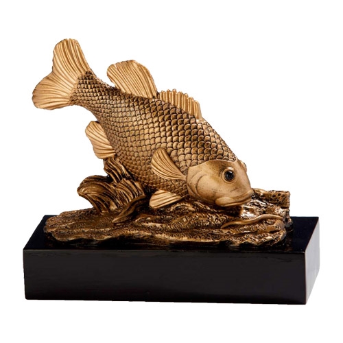 Fiske konkurrence statuette guld